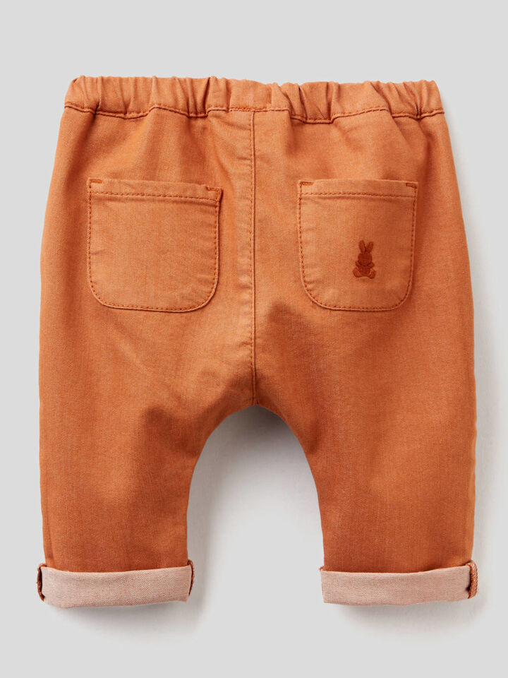 Trousers in stretch cotton blend New Born (0-18 months) image number 2